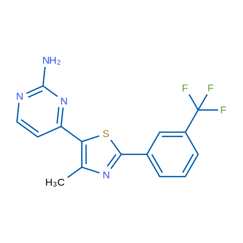 4-{4-methyl-2-[3-(trifluoromethyl)phenyl]-1,3-thiazol-5-yl}pyrimidin-2-amine 1g