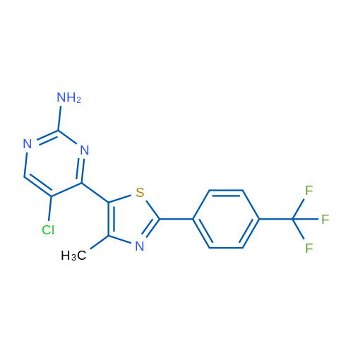 5-Chloro-4-{4-methyl-2-[4-(trifluoromethyl)phenyl]-1,3-thiazol-5-yl}pyrimidin-2-amine 1g