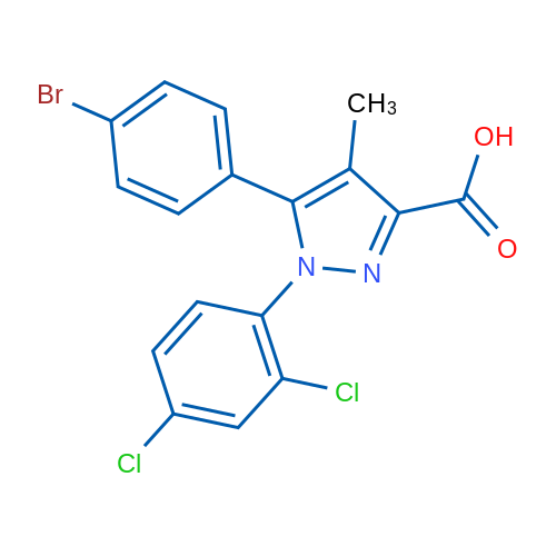 5-(4-Bromophenyl)-1-(2,4-dichlorophenyl)-4-methyl-1H-pyrazole-3-carboxylic acid 1g