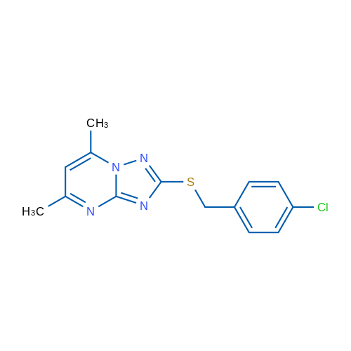 2-{[(4-chlorophenyl)methyl]sulfanyl}-5,7-dimethyl-[1,2,4]triazolo[1,5-a]pyrimidine 1g