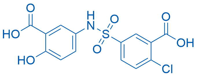 5-(3-Carboxy-4-chlorobenzenesulfonamido)-2-hydroxybenzoic acid 100mg