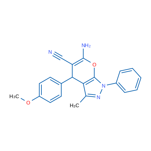6-Amino-4-(4-methoxyphenyl)-3-methyl-1-phenyl-1H,4H-pyrano[2,3-c]pyrazole-5-carbonitrile 1g