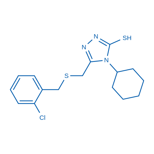 5-(((2-Chlorobenzyl)thio)methyl)-4-cyclohexyl-4H-1,2,4-triazole-3-thiol 1g