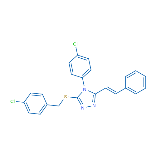 4-(4-Chlorophenyl)-3-{[(4-chlorophenyl)methyl]sulfanyl}-5-[(E)-2-phenylethenyl]-4H-1,2,4-triazole 1g