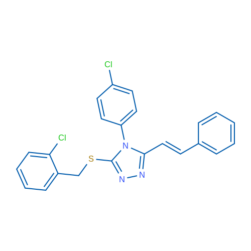 4-(4-Chlorophenyl)-3-{[(2-chlorophenyl)methyl]sulfanyl}-5-[(E)-2-phenylethenyl]-4H-1,2,4-triazole 1g