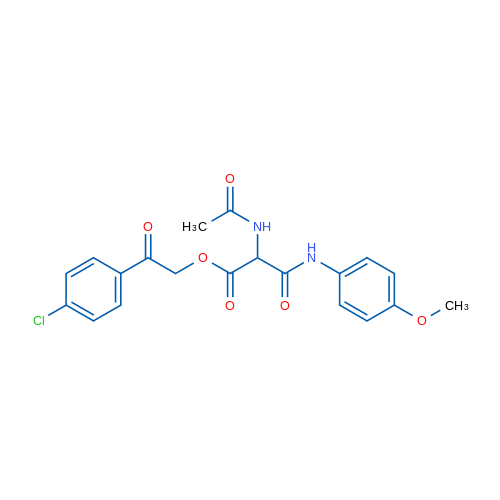 2-(4-Chlorophenyl)-2-oxoethyl 2-acetamido-2-[(4-methoxyphenyl)carbamoyl]acetate 1g