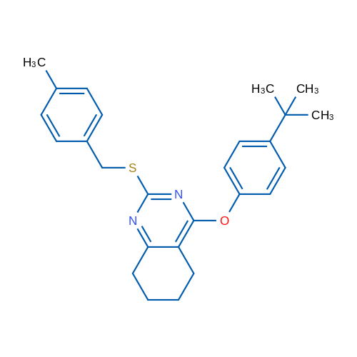 4-(4-tert-Butylphenoxy)-2-{[(4-methylphenyl)methyl]sulfanyl}-5,6,7,8-tetrahydroquinazoline 1g