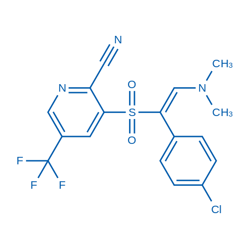 3-[(E)-1-(4-Chlorophenyl)-2-(dimethylamino)ethenesulfonyl]-5-(trifluoromethyl)pyridine-2-carbonitrile 1g