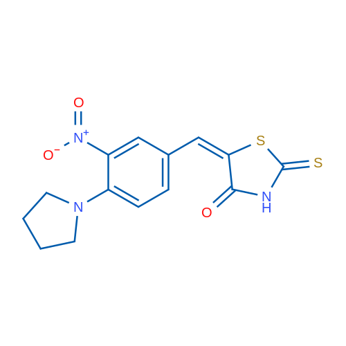 (5E)-5-{[3-nitro-4-(pyrrolidin-1-yl)phenyl]methylidene}-2-sulfanylidene-1,3-thiazolidin-4-one 1g