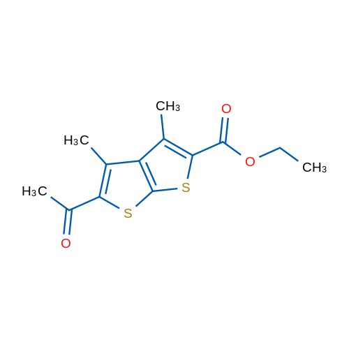 Ethyl 5-acetyl-3,4-dimethylthieno[2,3-b]thiophene-2-carboxylate 1g