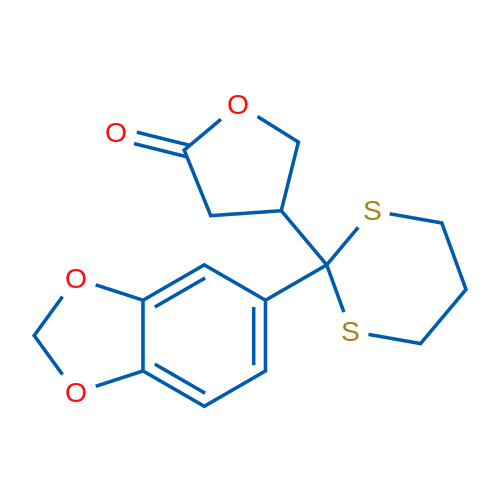 4-(2-(Benzo[d][1,3]dioxol-5-yl)-1,3-dithian-2-yl)dihydrofuran-2(3H)-one 100mg