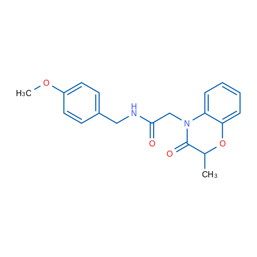 N-[(4-Methoxyphenyl)methyl]-2-(2-methyl-3-oxo-3,4-dihydro-2H-1,4-benzoxazin-4-yl)acetamide 1g