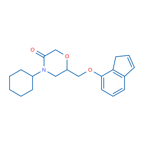 6-(((1H-Inden-7-yl)oxy)methyl)-4-cyclohexylmorpholin-3-one 1g