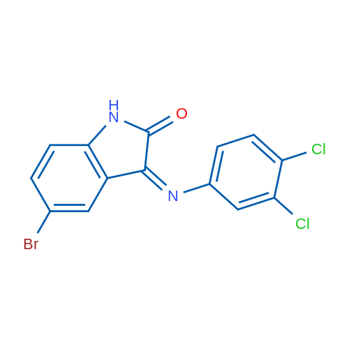 (3Z)-5-Bromo-3-[(3,4-dichlorophenyl)imino]-2,3-dihydro-1H-indol-2-one 1g