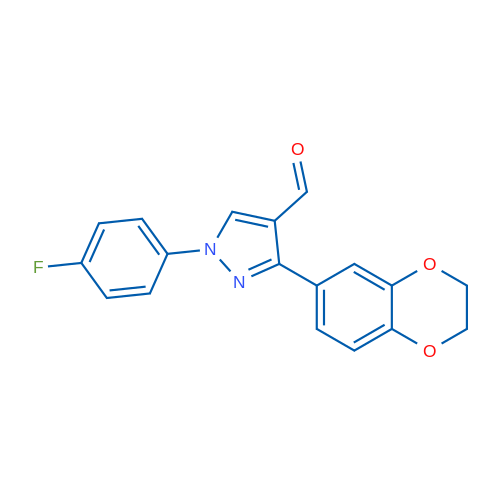 3-(2,3-Dihydrobenzo[b][1,4]dioxin-6-yl)-1-(4-fluorophenyl)-1H-pyrazole-4-carbaldehyde 1g