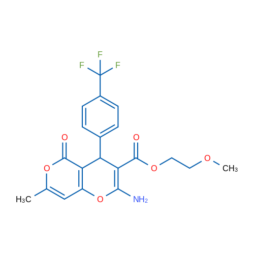 2-Methoxyethyl 2-amino-7-methyl-5-oxo-4-[4-(trifluoromethyl)phenyl]-4H,5H-pyrano[3,2-c]pyran-3-carboxylate 1g