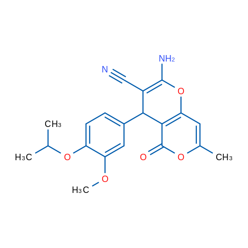 2-Amino-4-[3-methoxy-4-(propan-2-yloxy)phenyl]-7-methyl-5-oxo-4H,5H-pyrano[3,2-c]pyran-3-carbonitrile 1g