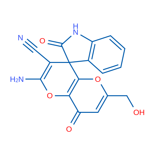 2'-Amino-6'-(hydroxymethyl)-2,8'-dioxo-1,2-dihydro-8'H-spiro[indole-3,4'-pyrano[3,2-b]pyran]-3'-carbonitrile 1g
