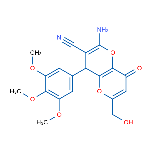 2-Amino-6-(hydroxymethyl)-8-oxo-4-(3,4,5-trimethoxyphenyl)-4H,8H-pyrano[3,2-b]pyran-3-carbonitrile 1g