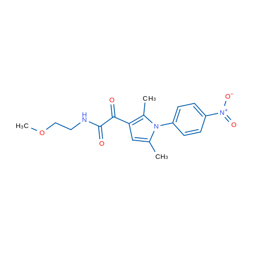 2-[2,5-Dimethyl-1-(4-nitrophenyl)-1H-pyrrol-3-yl]-N-(2-methoxyethyl)-2-oxoacetamide 1g