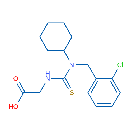 2-(3-(2-Chlorobenzyl)-3-cyclohexylthioureido)acetic acid 5g