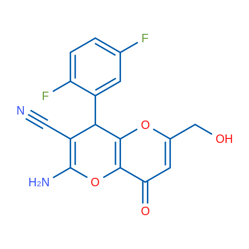 2-Amino-4-(2,5-difluorophenyl)-6-(hydroxymethyl)-8-oxo-4H,8H-pyrano[3,2-b]pyran-3-carbonitrile 1g