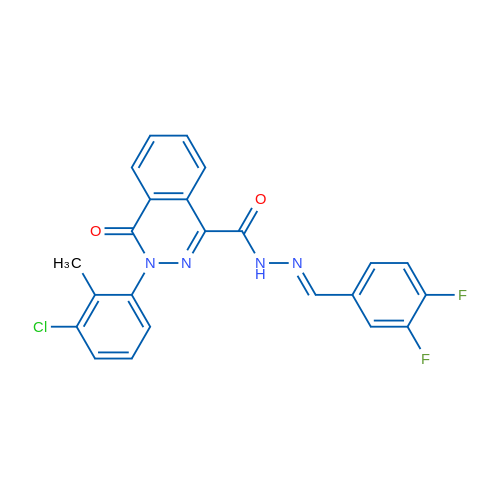 3-(3-Chloro-2-methylphenyl)-N'-[(1E)-(3,4-difluorophenyl)methylidene]-4-oxo-3,4-dihydrophthalazine-1-carbohydrazide 1g