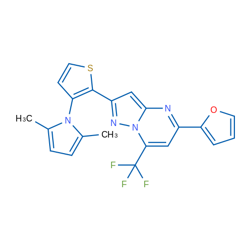 1-{2-[5-(furan-2-yl)-7-(trifluoromethyl)pyrazolo[1,5-a]pyrimidin-2-yl]thiophen-3-yl}-2,5-dimethyl-1H-pyrrole 1g