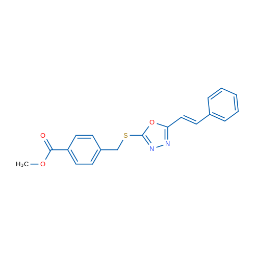 Methyl 4-[({5-[(E)-2-phenylethenyl]-1,3,4-oxadiazol-2-yl}sulfanyl)methyl]benzoate 1g