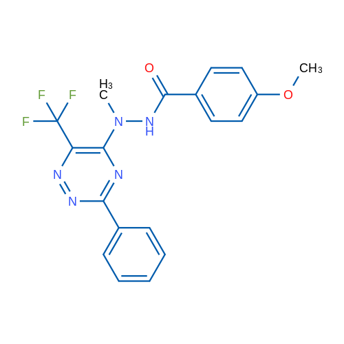 4-Methoxy-N'-methyl-N'-[3-phenyl-6-(trifluoromethyl)-1,2,4-triazin-5-yl]benzohydrazide 1g