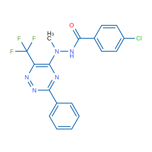 4-Chloro-N'-methyl-N'-[3-phenyl-6-(trifluoromethyl)-1,2,4-triazin-5-yl]benzohydrazide 1g