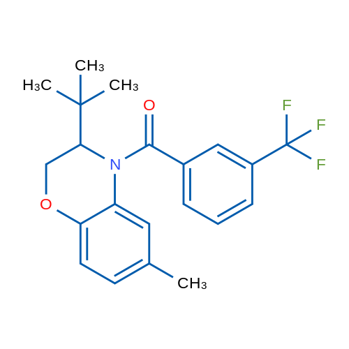 3-tert-Butyl-6-methyl-4-[3-(trifluoromethyl)benzoyl]-3,4-dihydro-2H-1,4-benzoxazine 1g