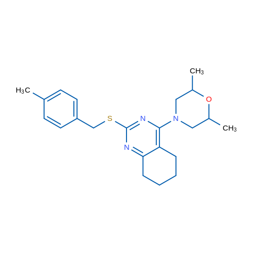 4-(2,6-Dimethylmorpholin-4-yl)-2-{[(4-methylphenyl)methyl]sulfanyl}-5,6,7,8-tetrahydroquinazoline 1g