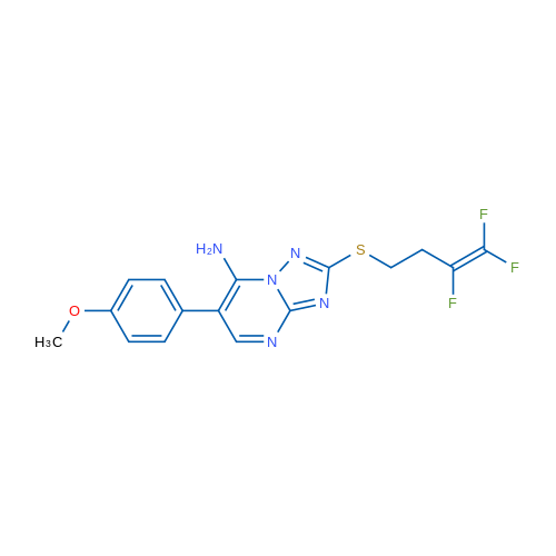 6-(4-Methoxyphenyl)-2-[(3,4,4-trifluorobut-3-en-1-yl)sulfanyl]-[1,2,4]triazolo[1,5-a]pyrimidin-7-amine 1g