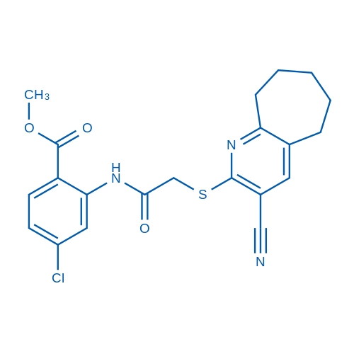 Methyl 4-chloro-2-[2-({3-cyano-5H,6H,7H,8H,9H-cyclohepta[b]pyridin-2-yl}sulfanyl)acetamido]benzoate 1g