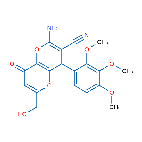 2-Amino-6-(hydroxymethyl)-8-oxo-4-(2,3,4-trimethoxyphenyl)-4H,8H-pyrano[3,2-b]pyran-3-carbonitrile 1g
