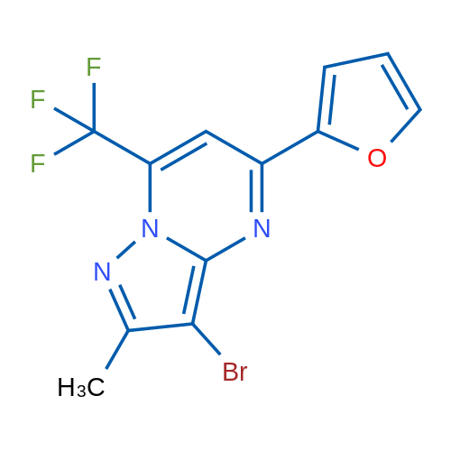 3-Bromo-5-(furan-2-yl)-2-methyl-7-(trifluoromethyl)pyrazolo[1,5-a]pyrimidine 1g