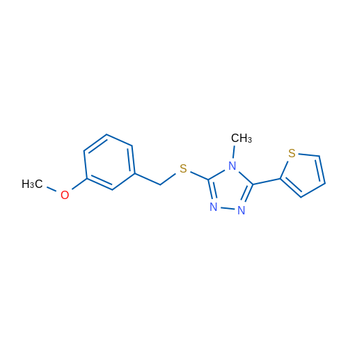 3-{[(3-methoxyphenyl)methyl]sulfanyl}-4-methyl-5-(thiophen-2-yl)-4H-1,2,4-triazole 1g