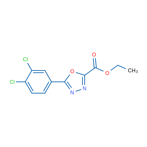 Ethyl 5-(3,4-dichlorophenyl)-1,3,4-oxadiazole-2-carboxylate 1g