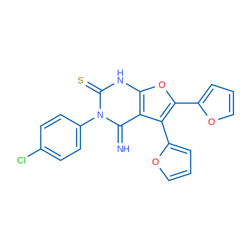 3-(4-Chlorophenyl)-5,6-bis(furan-2-yl)-4-imino-1H,2H,3H,4H-furo[2,3-d]pyrimidine-2-thione 1g
