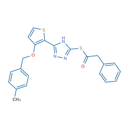 1-[(5-{3-[(4-methylphenyl)methoxy]thiophen-2-yl}-4H-1,2,4-triazol-3-yl)sulfanyl]-2-phenylethan-1-one 1g
