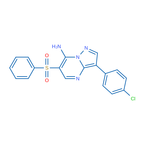 6-(Benzenesulfonyl)-3-(4-chlorophenyl)pyrazolo[1,5-a]pyrimidin-7-amine 1g