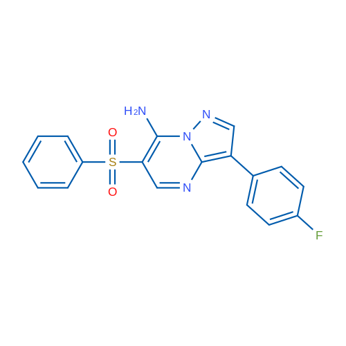 6-(Benzenesulfonyl)-3-(4-fluorophenyl)pyrazolo[1,5-a]pyrimidin-7-amine 1g