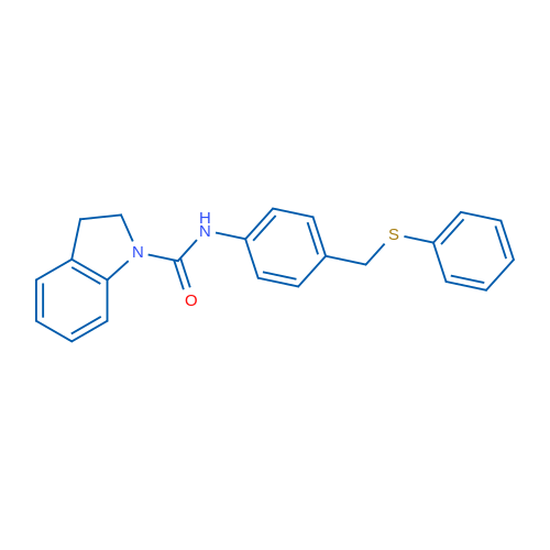 N-{4-[(phenylsulfanyl)methyl]phenyl}-2,3-dihydro-1H-indole-1-carboxamide 1g