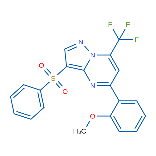 3-(Benzenesulfonyl)-5-(2-methoxyphenyl)-7-(trifluoromethyl)pyrazolo[1,5-a]pyrimidine 1g