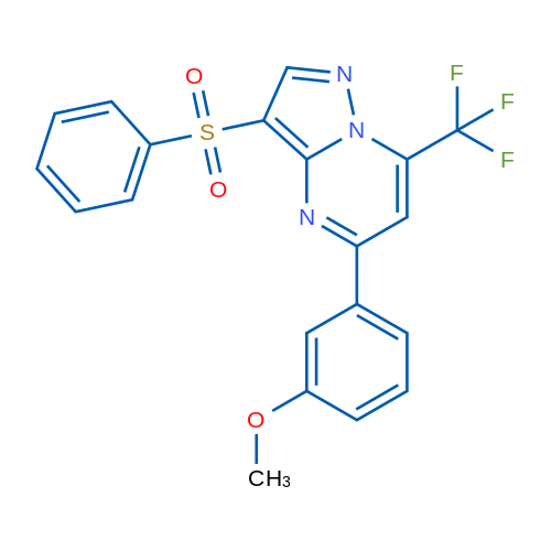 3-(Benzenesulfonyl)-5-(3-methoxyphenyl)-7-(trifluoromethyl)pyrazolo[1,5-a]pyrimidine 1g