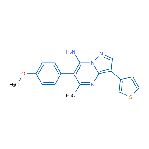 6-(4-Methoxyphenyl)-5-methyl-3-(thiophen-3-yl)pyrazolo[1,5-a]pyrimidin-7-amine 1g