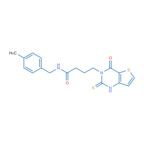 N-[(4-Methylphenyl)methyl]-4-{4-oxo-2-sulfanylidene-1H,2H,3H,4H-thieno[3,2-d]pyrimidin-3-yl}butanamide 1g