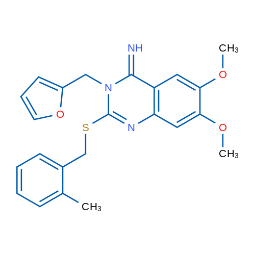 3-[(Furan-2-yl)methyl]-6,7-dimethoxy-2-{[(2-methylphenyl)methyl]sulfanyl}-3,4-dihydroquinazolin-4-imine 1g