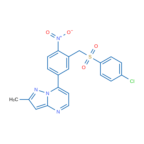 7-{3-[(4-chlorobenzenesulfonyl)methyl]-4-nitrophenyl}-2-methylpyrazolo[1,5-a]pyrimidine 1g